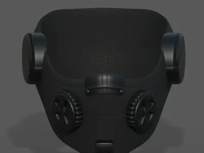 Gas mask helmet protection isolated scifi military futuristic  Low-poly 3D model