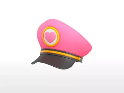 Hat034 Heart Officer Hat 3D model