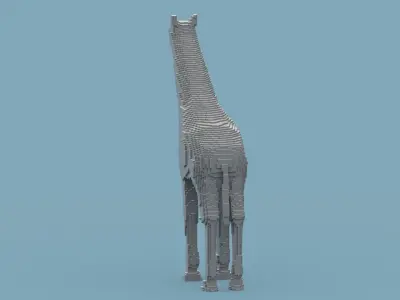 Voxel Giraffe Low-poly 3D model