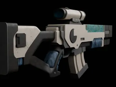 Tau Short Rifle Low-poly 3D model