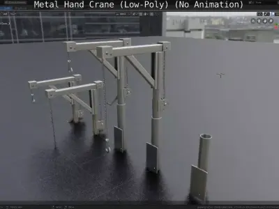 Metal Hand Crane Low-poly 3D model