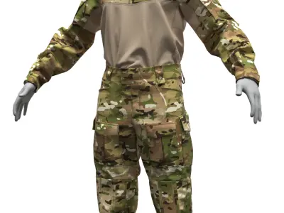 VKPO 3 Russian Army Combat Uniform - Marvelous Designer 3D model