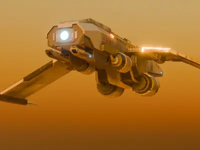  Assault Spaceship  Low-poly 3D model