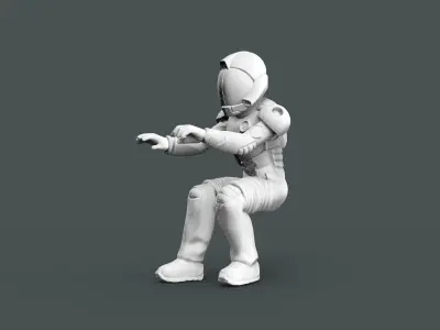 TECH WITH HELMET FOR 3D PRINT 3D model
