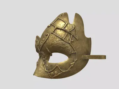 Ram Horned Helmet Low-poly 3D model