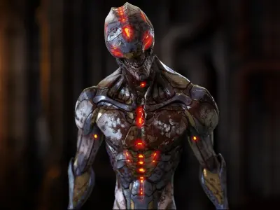 Free Biomechanical Mutant Free low-poly 3D model