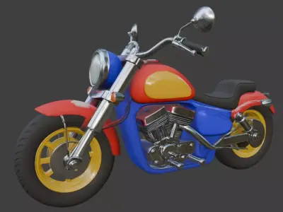 Cartoon Motorcycle 3D Model 3D model buy