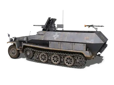 SDKFZ 251 10 - Ausf C - Hanomag Half-track - 23PD 3D model