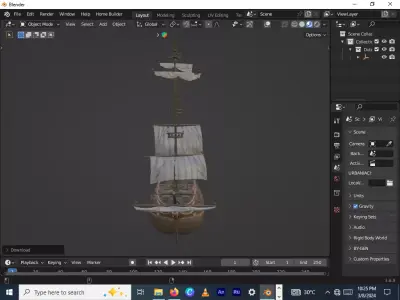  a ship Free 3D model