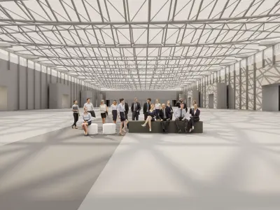 Exhibition Hall Interior Low-poly 3D model