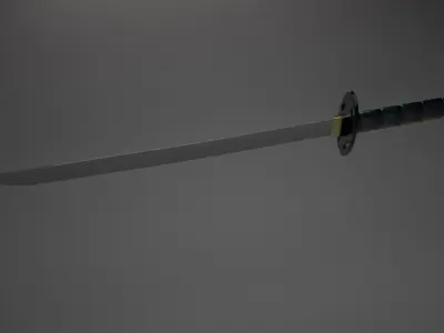 Katana samurai sword Free low-poly 3D model get