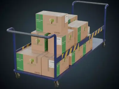 Transport Trolley 1B Low-poly 3D model by weeray