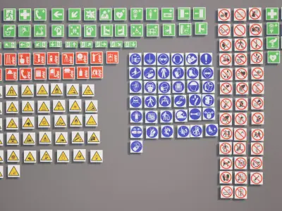 Workplace safety and environmental protection Free low-poly 3D model