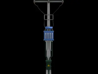 Voltage transformer on pole 3D model