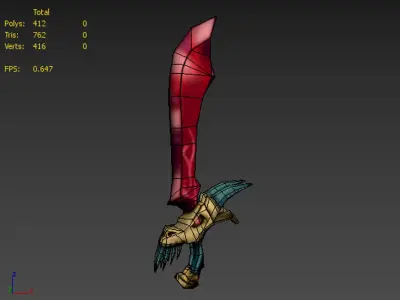 Stylized Dragon Sword Low-poly 3D model