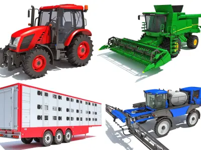 Farm Collection 9 tractor 3D Model Pack