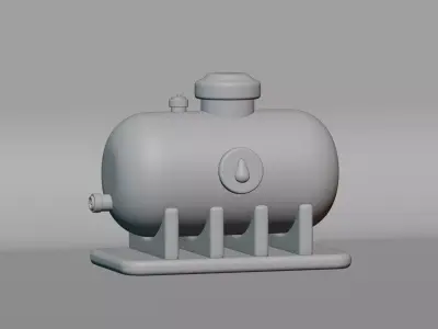 Cartoon Fuel Storage tank Low-poly 3D model
