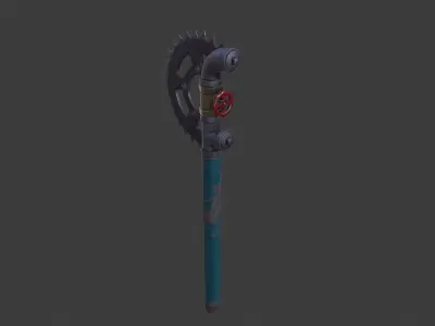 Zombie weapon Ax Free low-poly 3D model