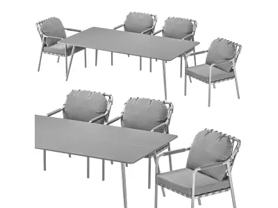 sette garden kuaz table and chair 3D model