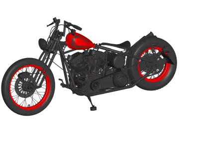 Bobber custom motorcycle 3D model