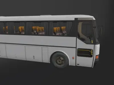 Mercedes-Benz MB O-371R 1989 Coach Bus Free low-poly 3D model