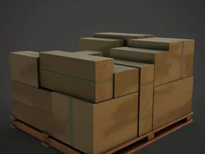 cardboard boxes Low-poly 3D model order