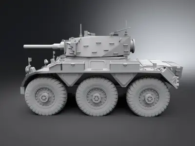 FV601 Saladin Armored Vehicle Scale Model 3D print model