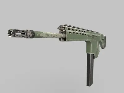 Assault rifle 3D model 4