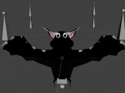 Simple bat Low-poly 3D model