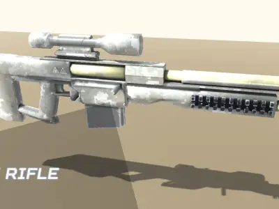 Scifi Weapons for Desert Warfare Low-poly 3D model