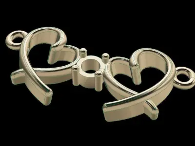 Double Heart Pendant 3D print model