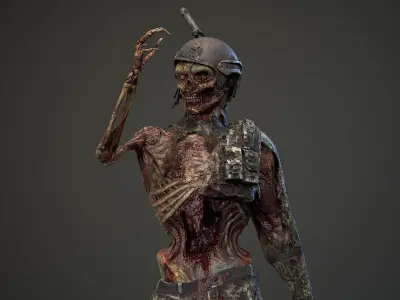 Military zombie set 3 Low-poly 3D model