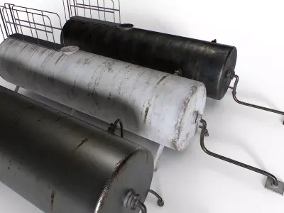 Old industrial metal tank Low-poly 3D model