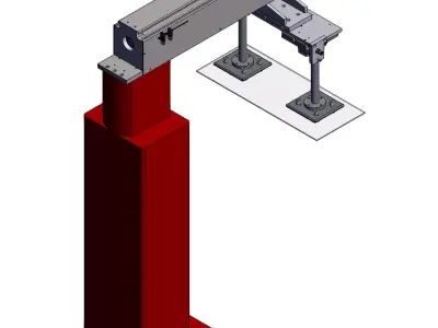 Glass grabbing lifting and handling robot 3D model