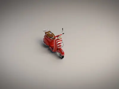 Low-Poly Cartoon Vespa Scooter Low-poly 3D model purchase