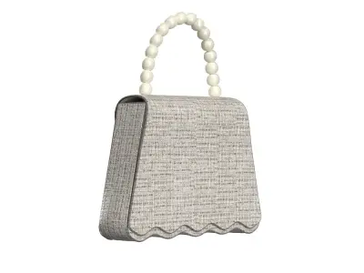 Tweed Pearl Strap Mini Bag 3D model