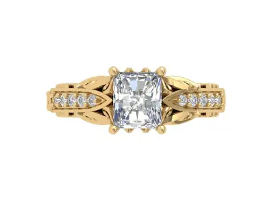 Radiant Art Deco Ring 3D print model 7