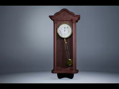 Old Pendulum Wall Clock  3D model