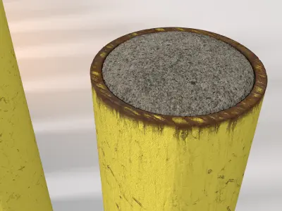 Urban Bollards Low-poly 3D model