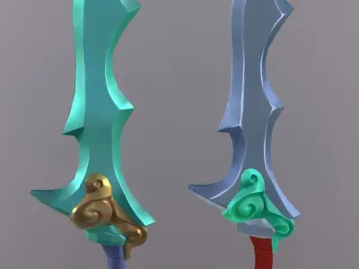 Game ready stylized sword Low-poly 3D model