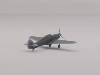 Hawker Hurricane MK I Interception United Kingdom WWII 1935 3D print model