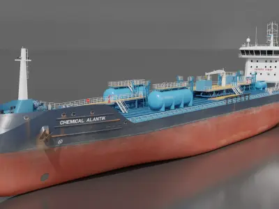 Chemical Atlantik Tanker Low-poly 3D model