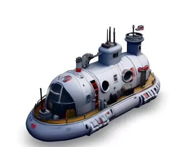 SciFi Hovercraft Exploration Vessel Low-poly 3D model