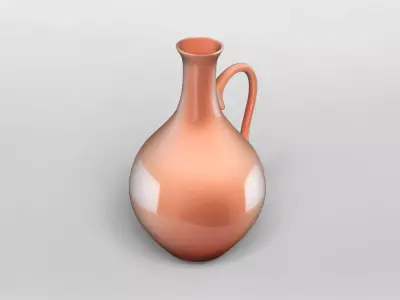 Elegant Terracotta Pitcher 3D Model 3D model