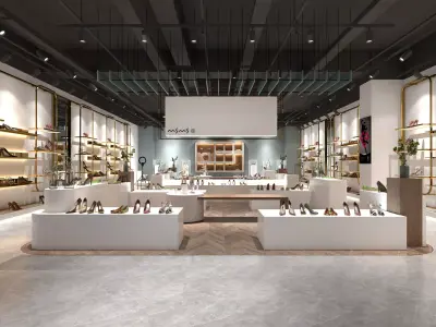shoe store Low-poly 3D model