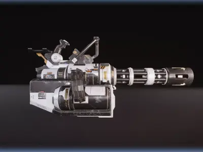 TP Animations Gatling Low-poly 3D model