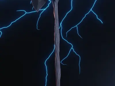 Stormbreaker axe Low-poly 3D model