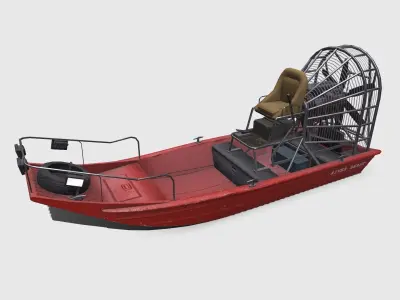 Airboat Low-poly PBR Low-poly 3D model