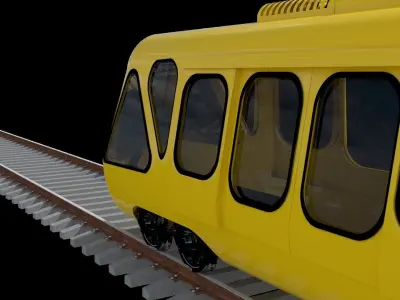 Train on tracks - animation 3D model