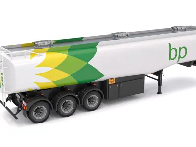 BP Fuel Semi Tank Trailer 3D model